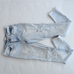 Mudd Distressed Ripped Skinny Acid Wash Jeans Junior 5 Blue